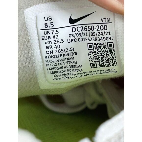 Nike Waffle One Crater Se Cream White Athletic Shoes Mens Size 8.5 - Picture 7 of 8